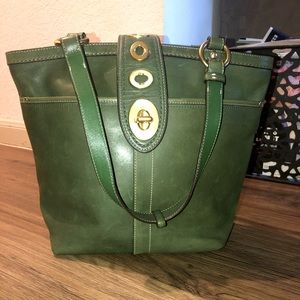 Beautiful Green Buckle Coach Purse.